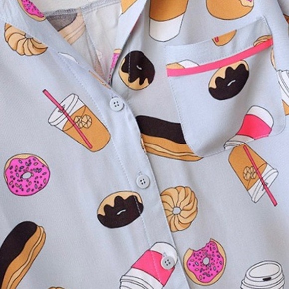 Coffee and donut sleep shirt - Picture 4 of 5